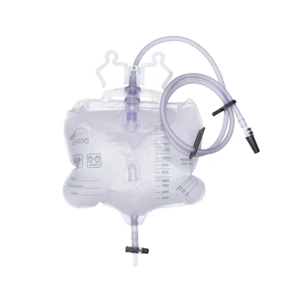 Vrecko močové s T výpusťou a odberným portom 2 l s 120cm hadičkou